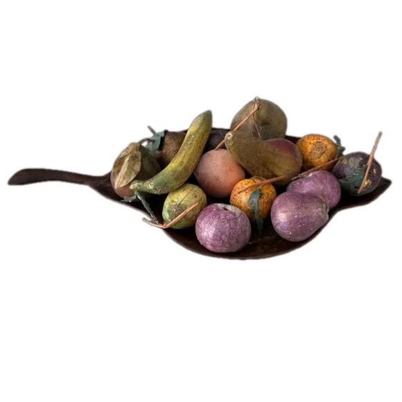 Home Decor Buffet Metal Leaf Tray with Assorted Fruit - Picture 1 of 6